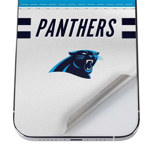 NFL Carolina Panthers White Striped iPhone 12 Pro Skin